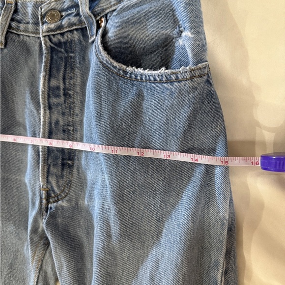 Re/Done 90s High Rise Straight Leg Jeans Women's Size 24 Button Fly Made in USA - Picture 15 of 15